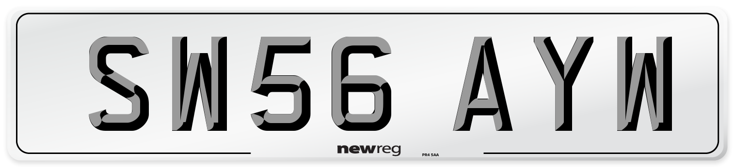 SW56 AYW Number Plate from New Reg